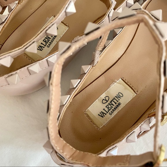 SOLD - Valentino Nude Patent Leather Rockstud Caged Ballet Flat - Picture 10 of 15